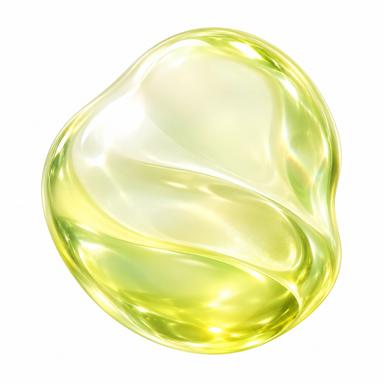 Abstract luminous citrus form with a smooth, softly rounded silhouette.